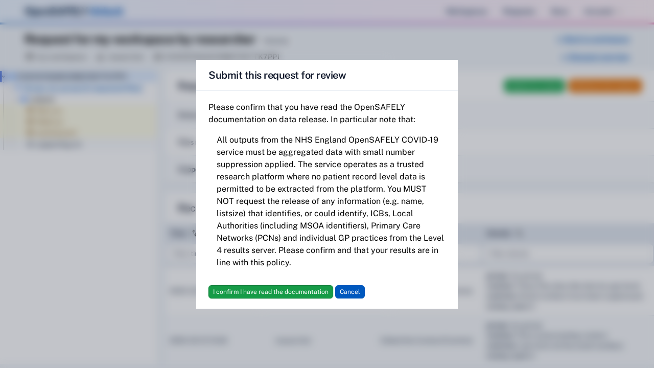 Submit request button